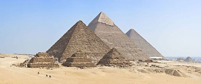 Pyramids of Khufu,Khafre, and Menkaure